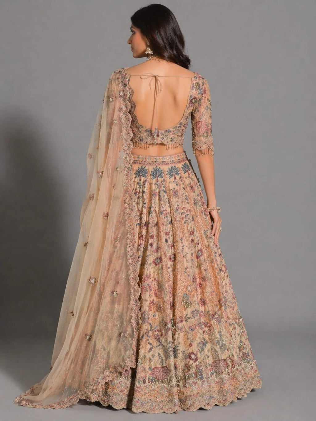 peach lehenga