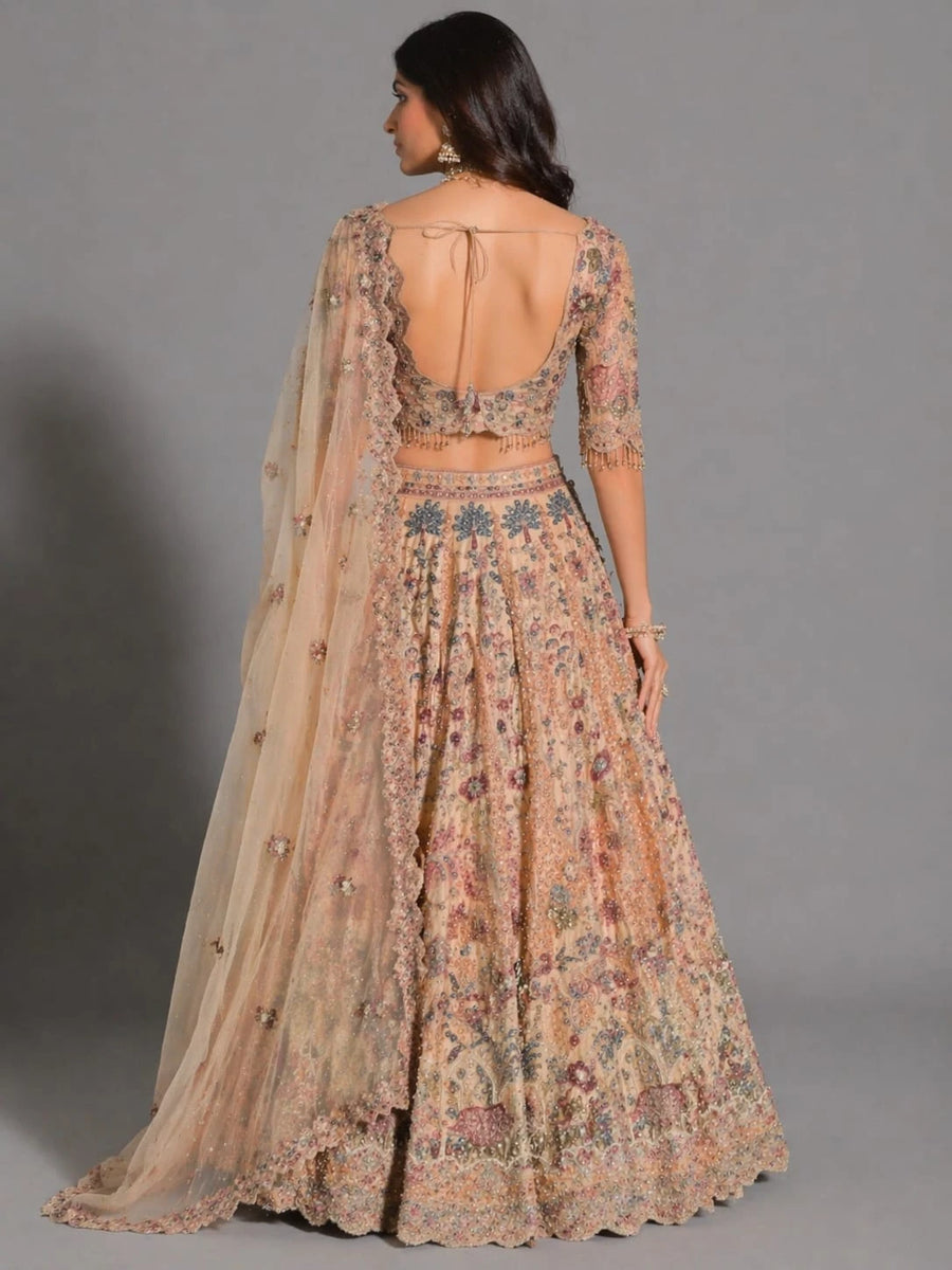 peach lehenga