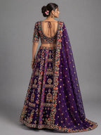 purple embroidered lehenga