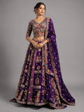 purple embroidered lehenga
