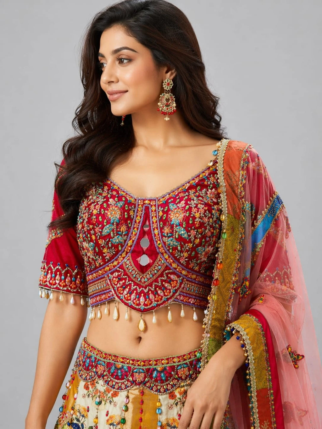 multicolour lehenga