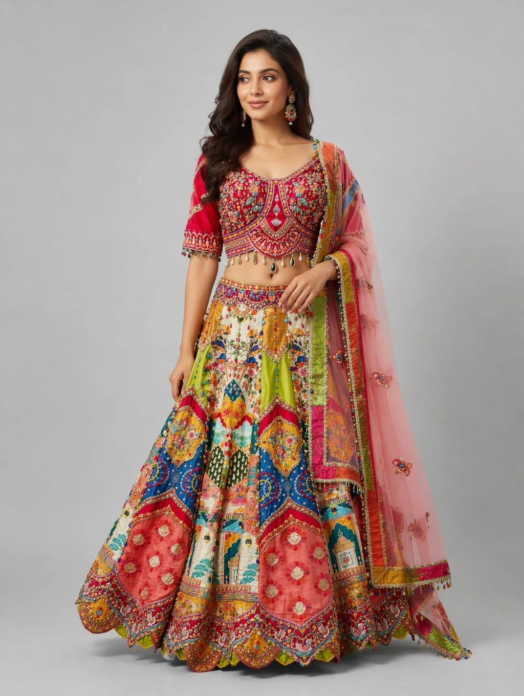 multicolour lehenga