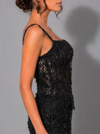 black lace gown