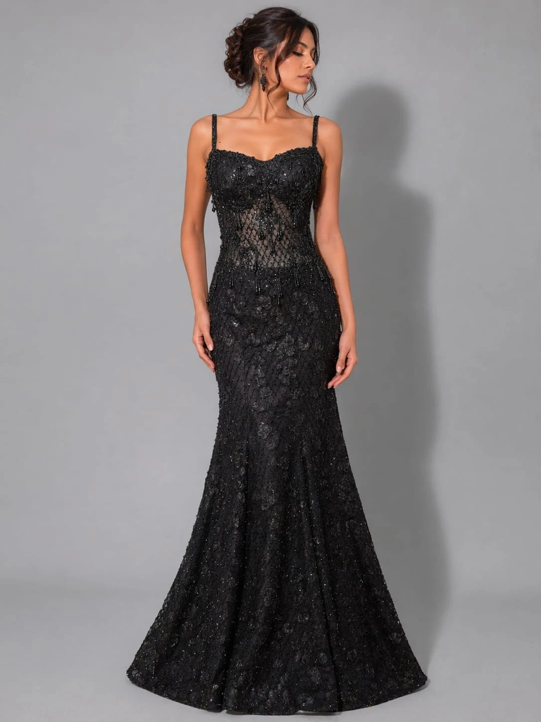 black lace gown