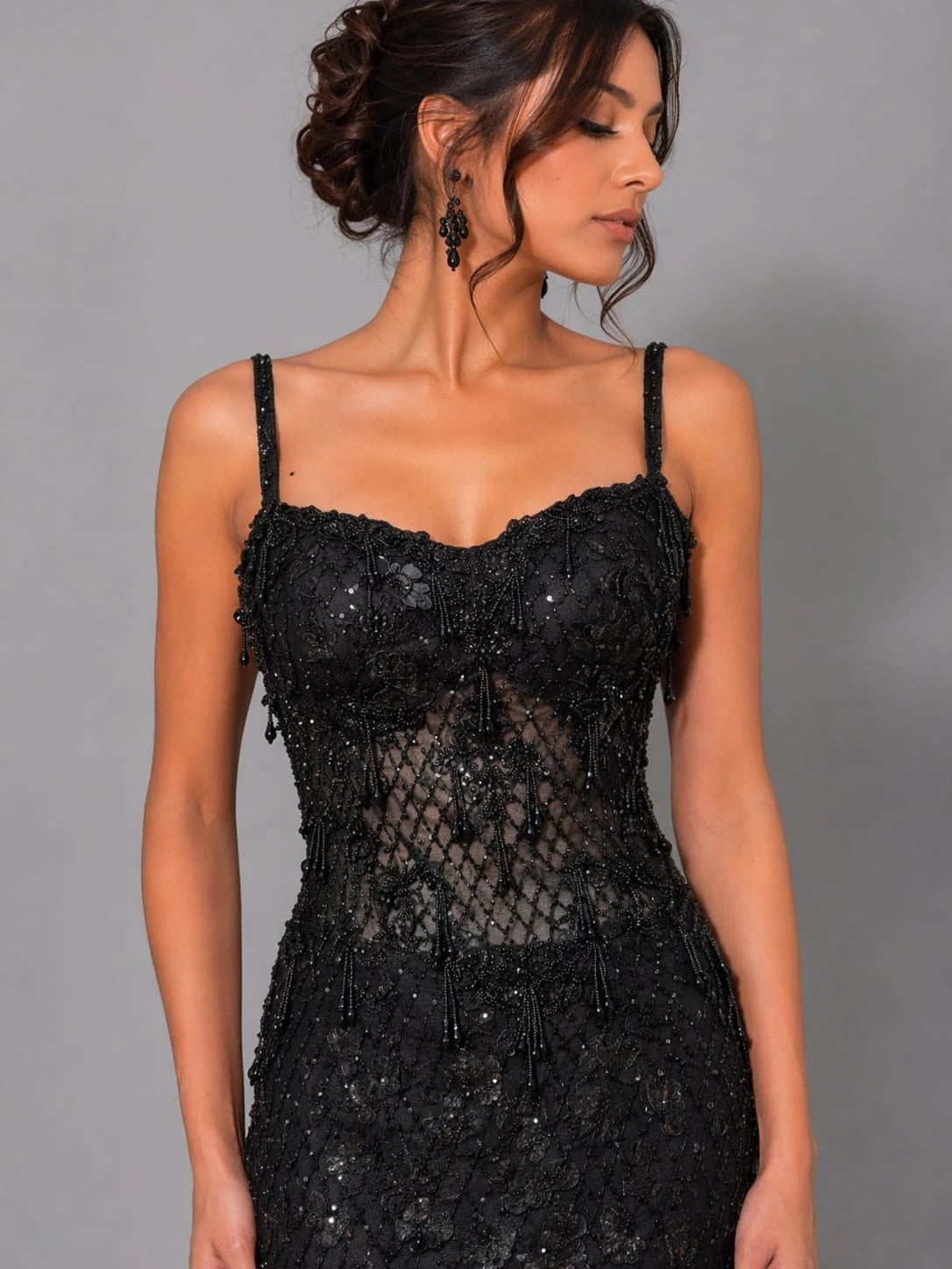 black lace gown
