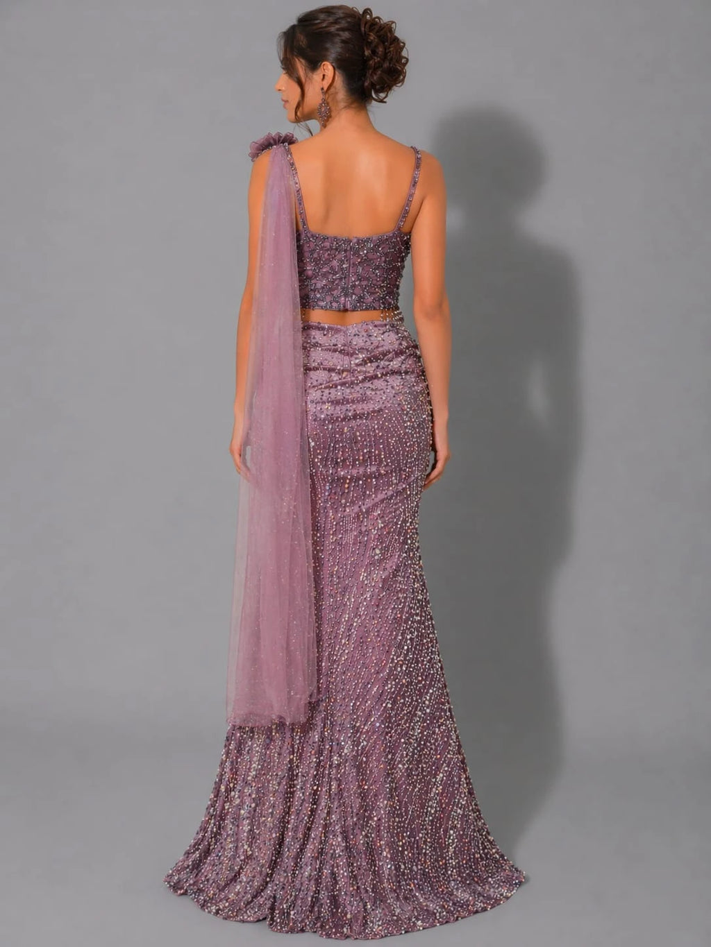 sparkling mauve western dress