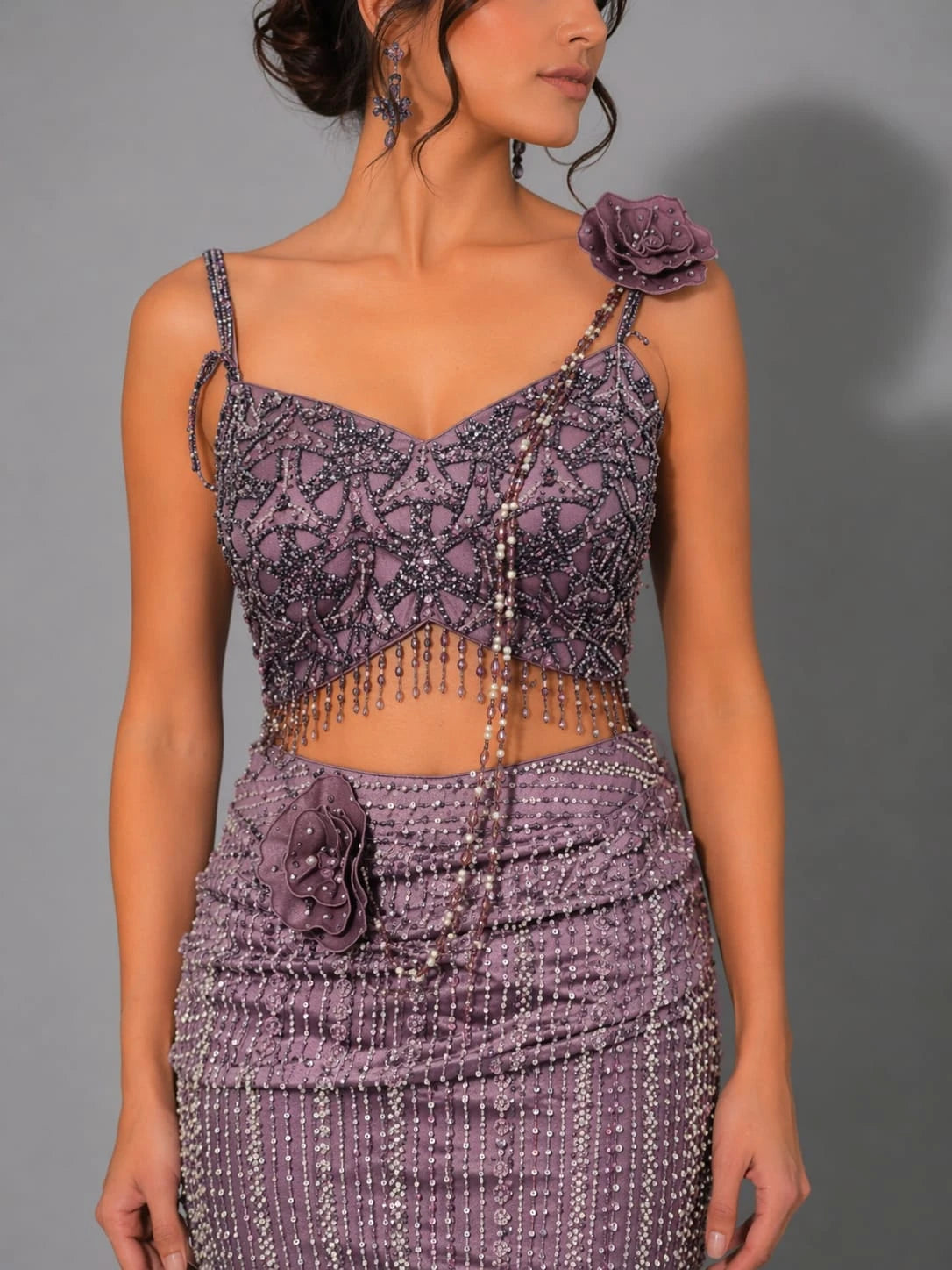 sparkling mauve western dress
