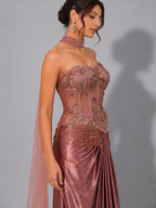 mauve western dress