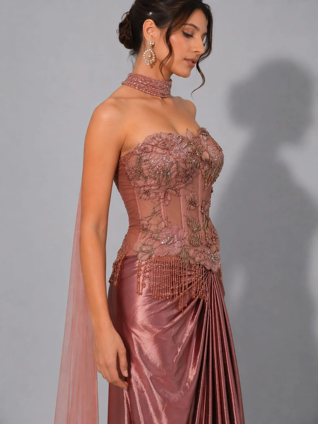 mauve western dress