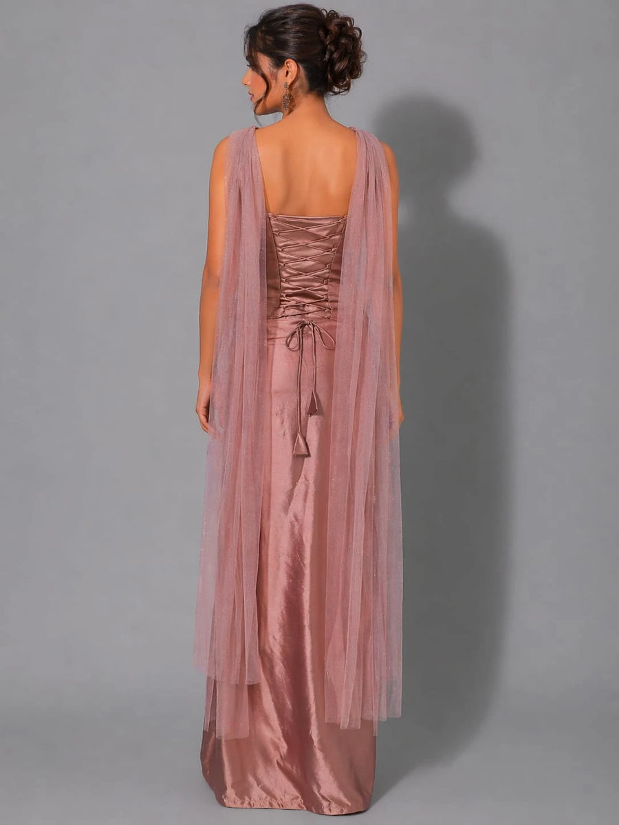 mauve western dress