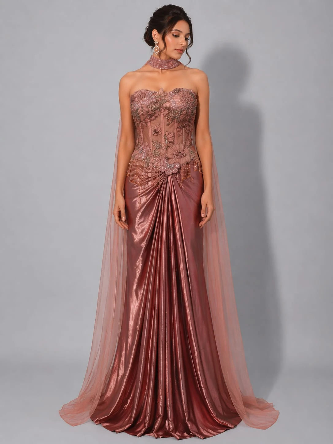 mauve western dress