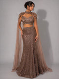 copper sparkling lehenga