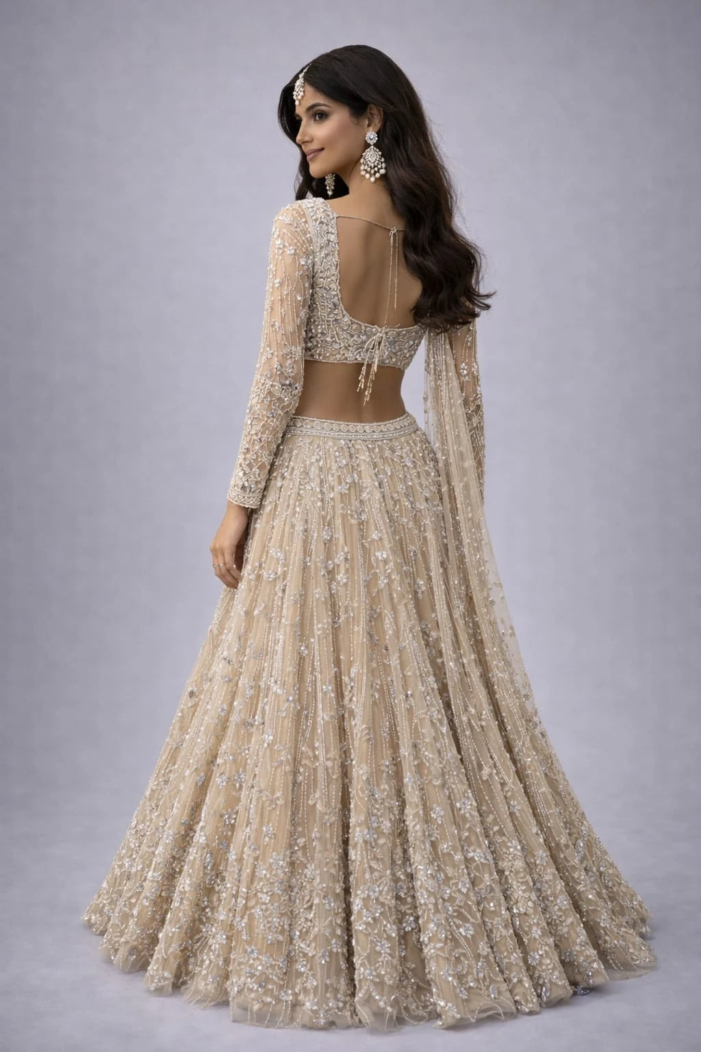 gold lehenga set