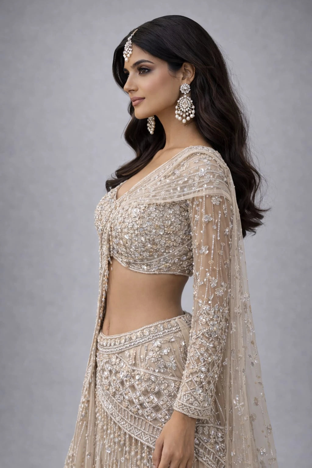gold lehenga set