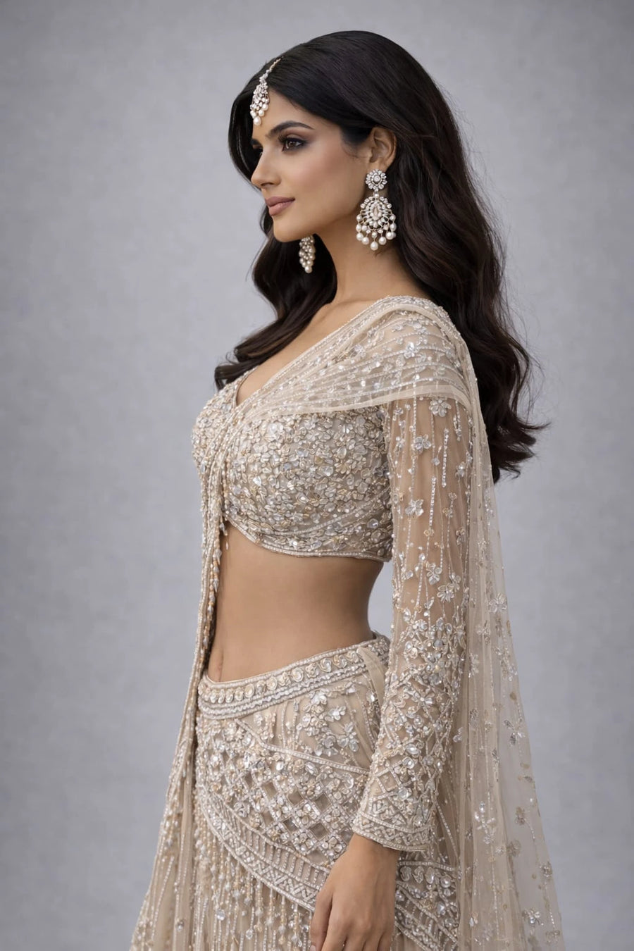 gold lehenga set