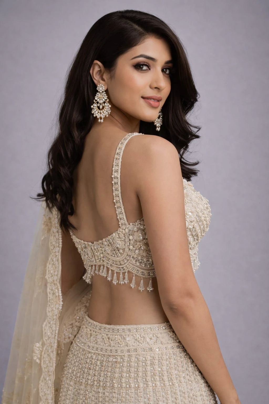 traditional beige lehenga