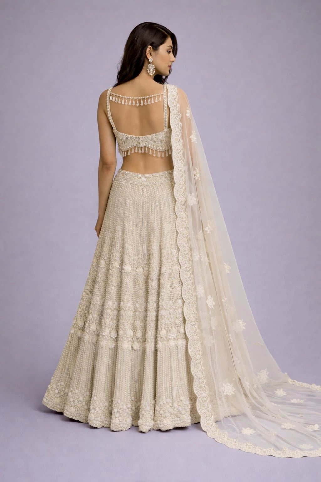 traditional beige lehenga