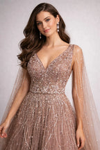 sparkly copper gown
