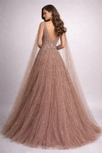 sparkly copper gown