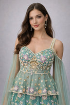 rama floral lehenga