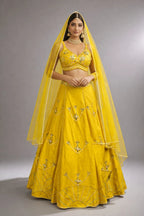  yellow embroidered lehenga