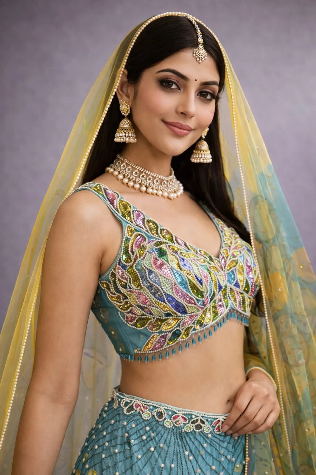 firozi lehenga set