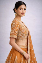 rust lehenga set