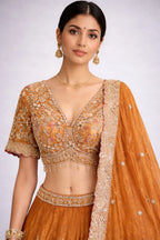 rust lehenga set
