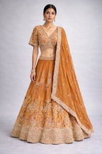 rust lehenga set