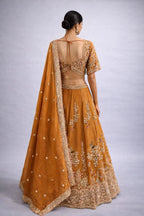 rust lehenga set