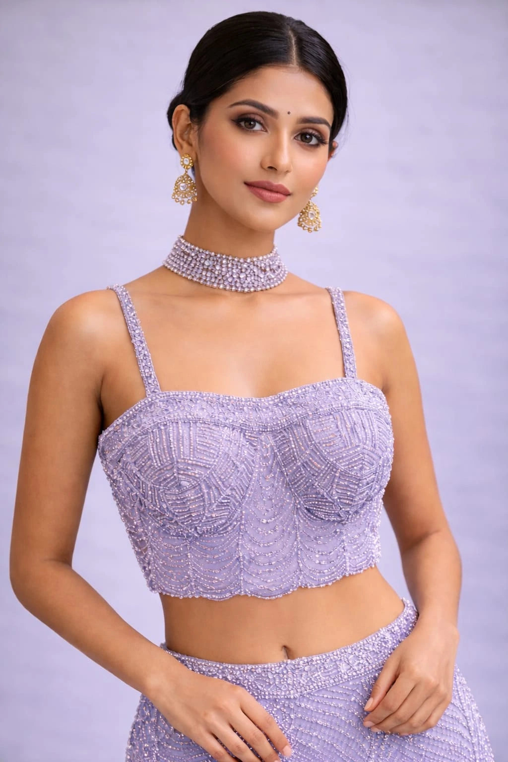 lavender mermaid lehenga set