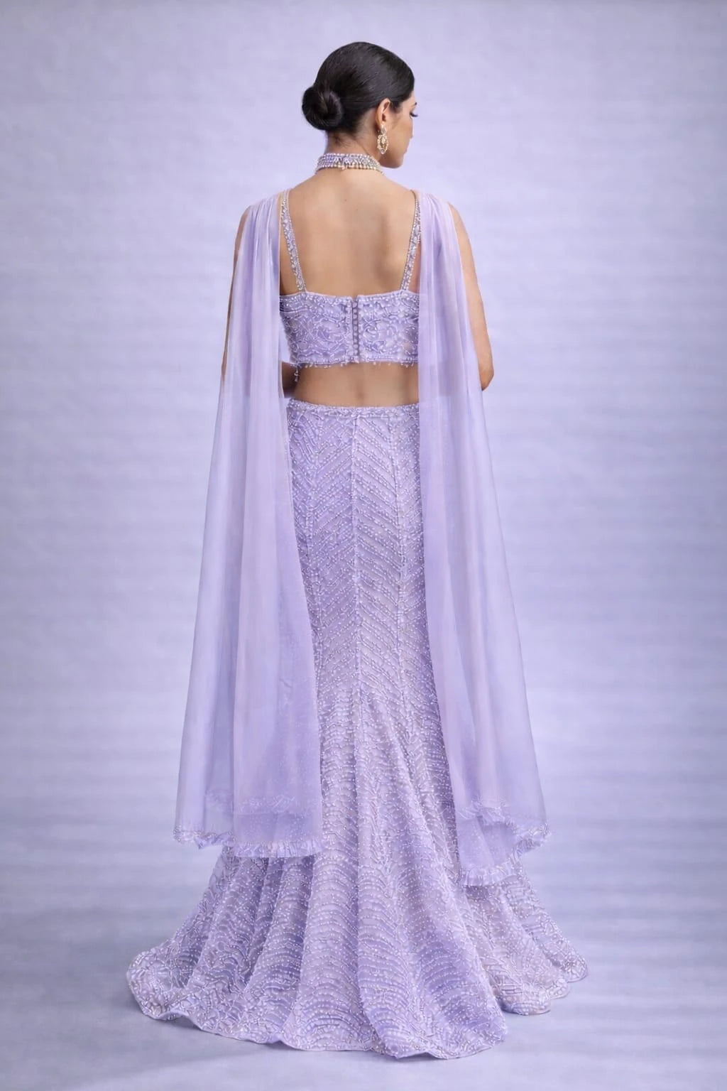 lavender mermaid lehenga set