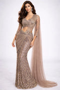 mouse pre drape saree