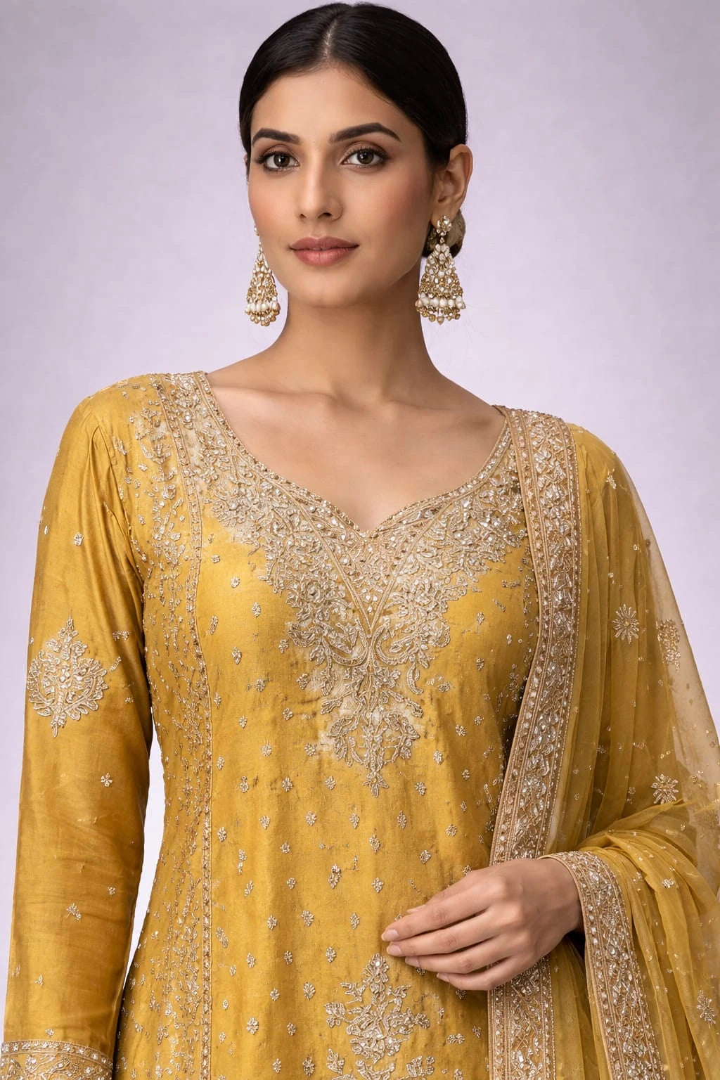 mustard yellow traditional suit