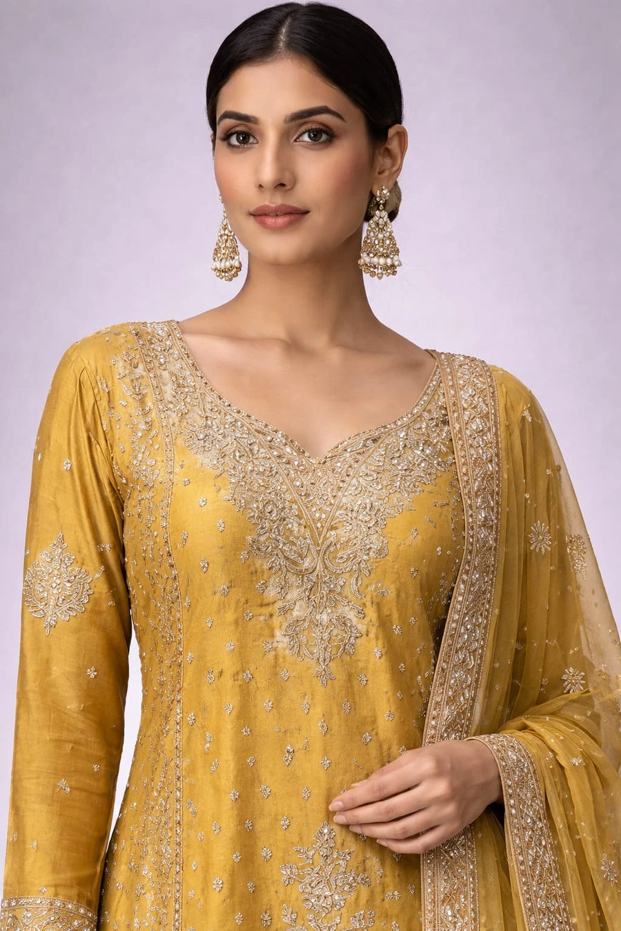 mustard yellow traditional suit