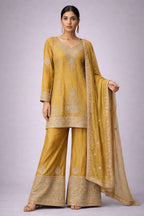 mustard yellow traditional suit