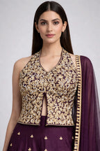 wine lehenga