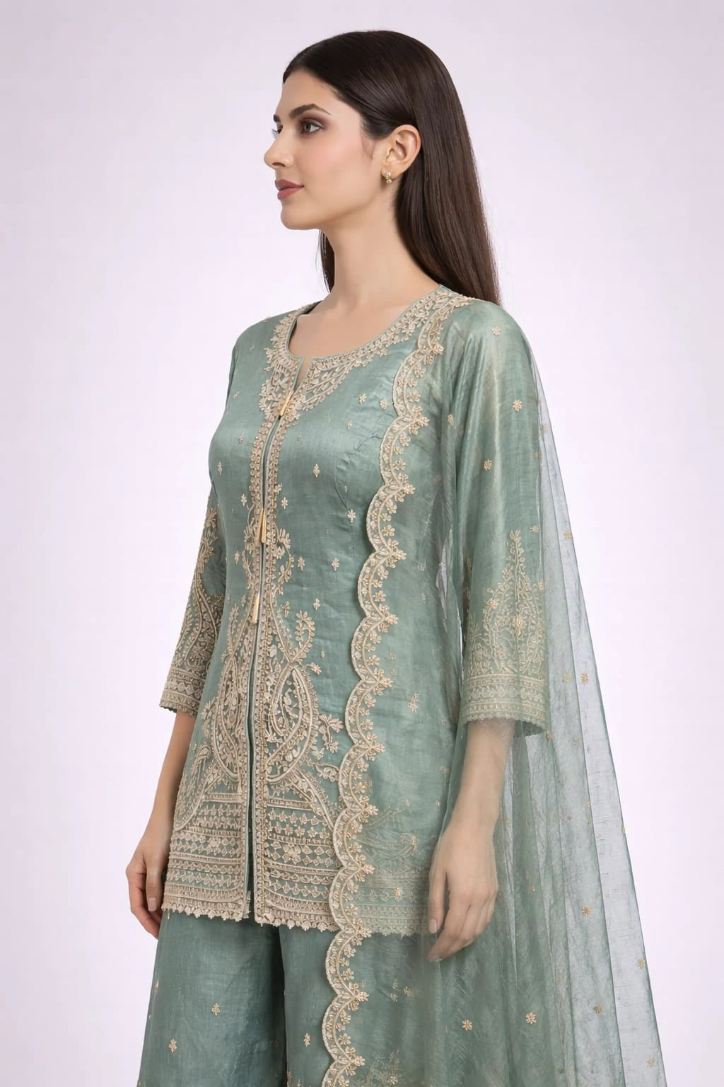 sage green suit