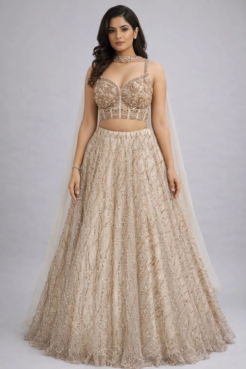 rose gold lehenga