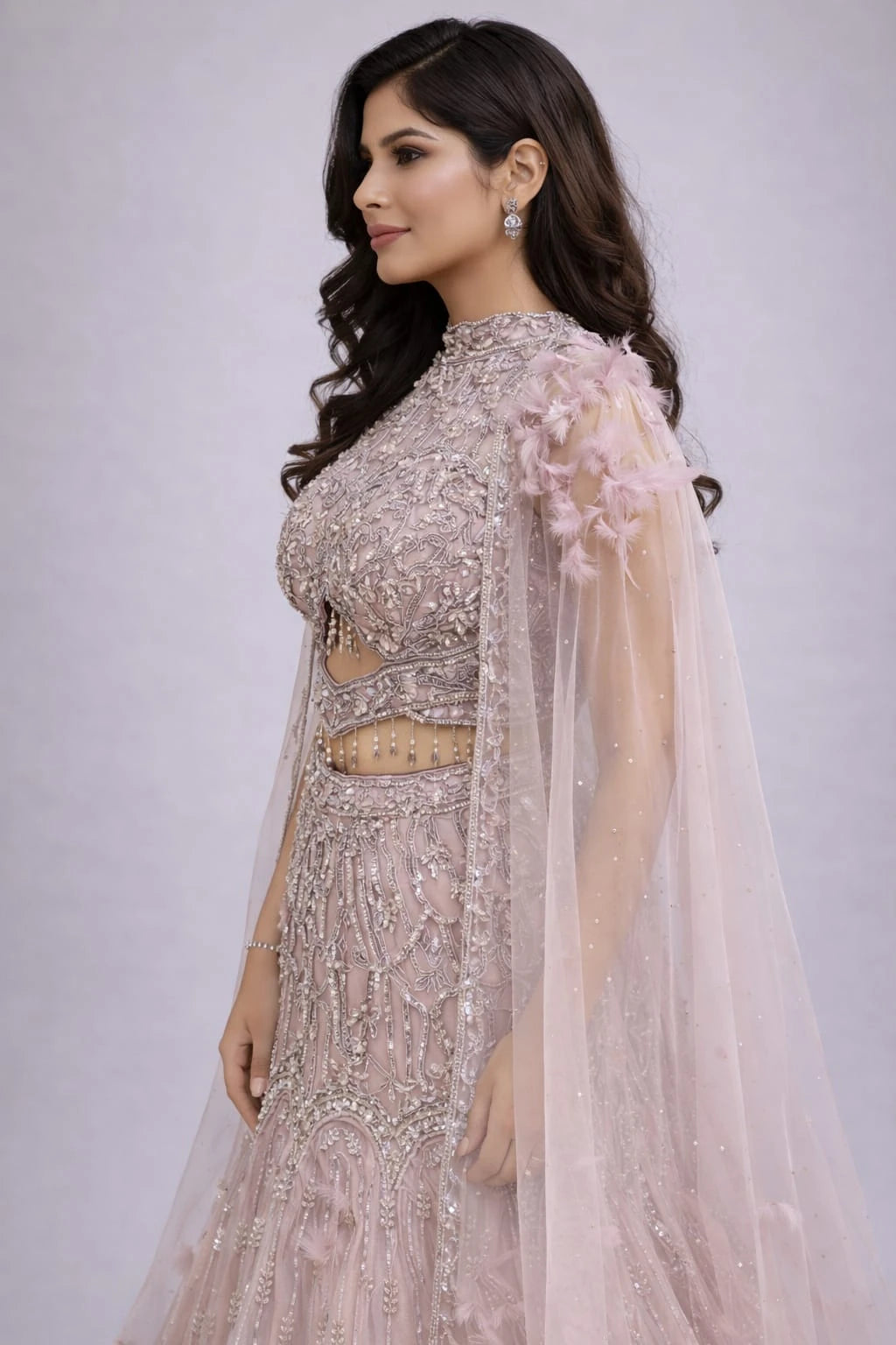 mauve lehenga 