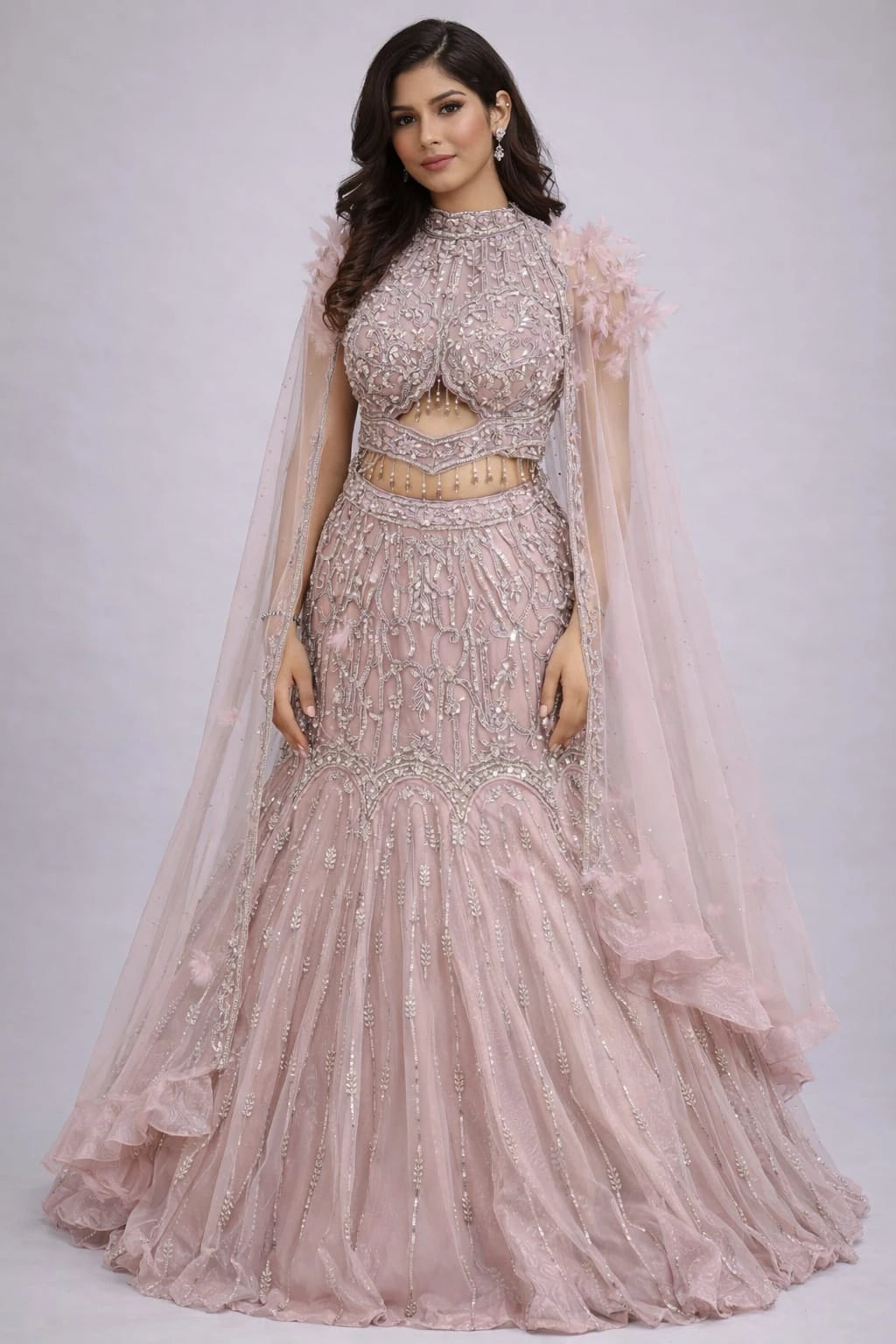 mauve lehenga 