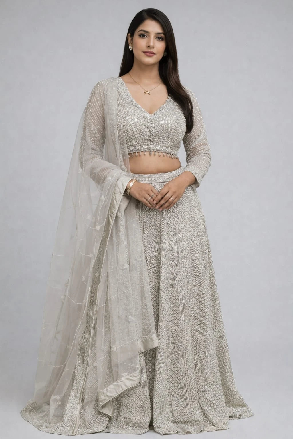 ivory lehenga dupatta