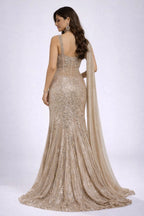 peach sparkly lehenga