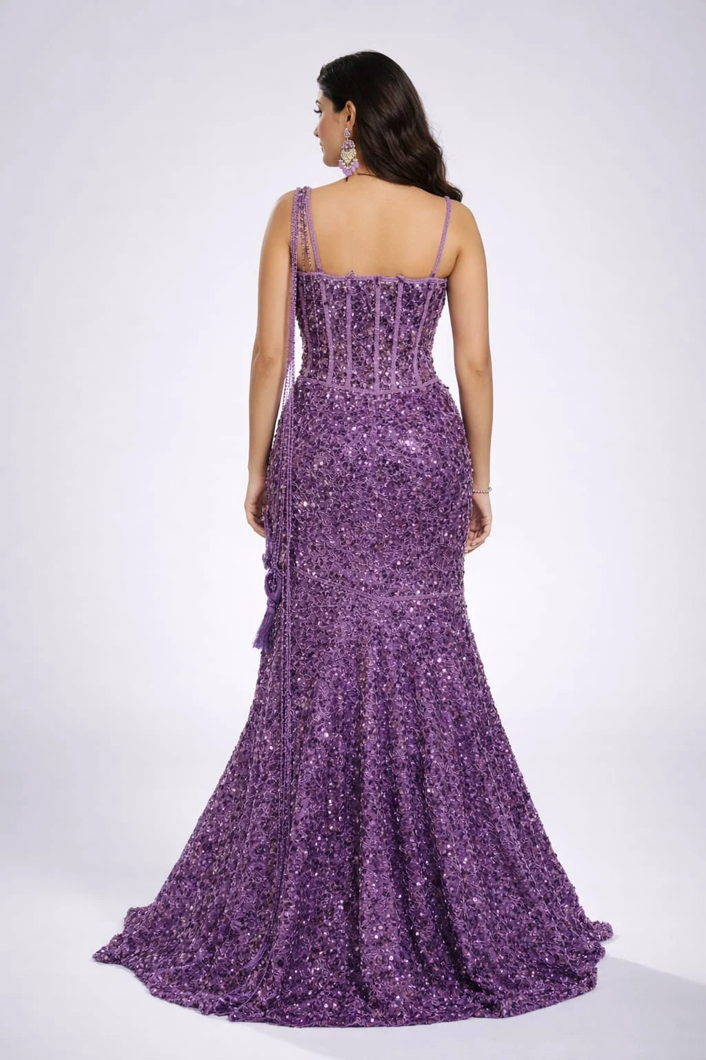  purple sequin lehenga
