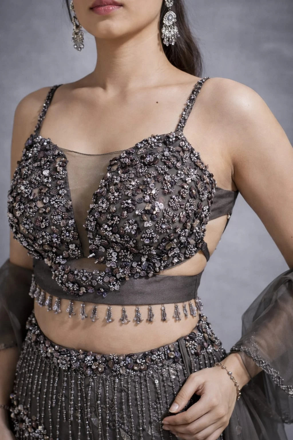 mocha lehenga set