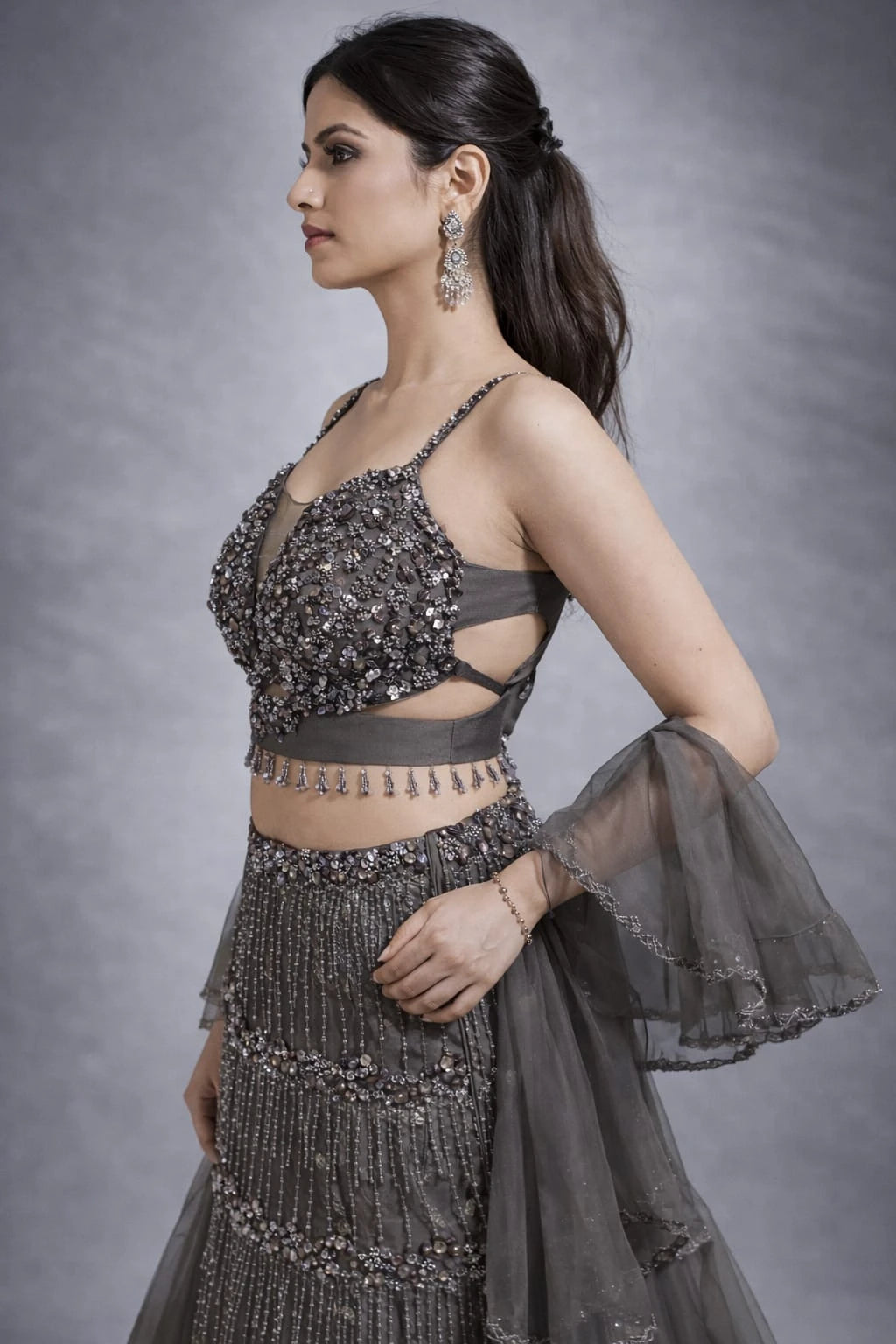 mocha lehenga set