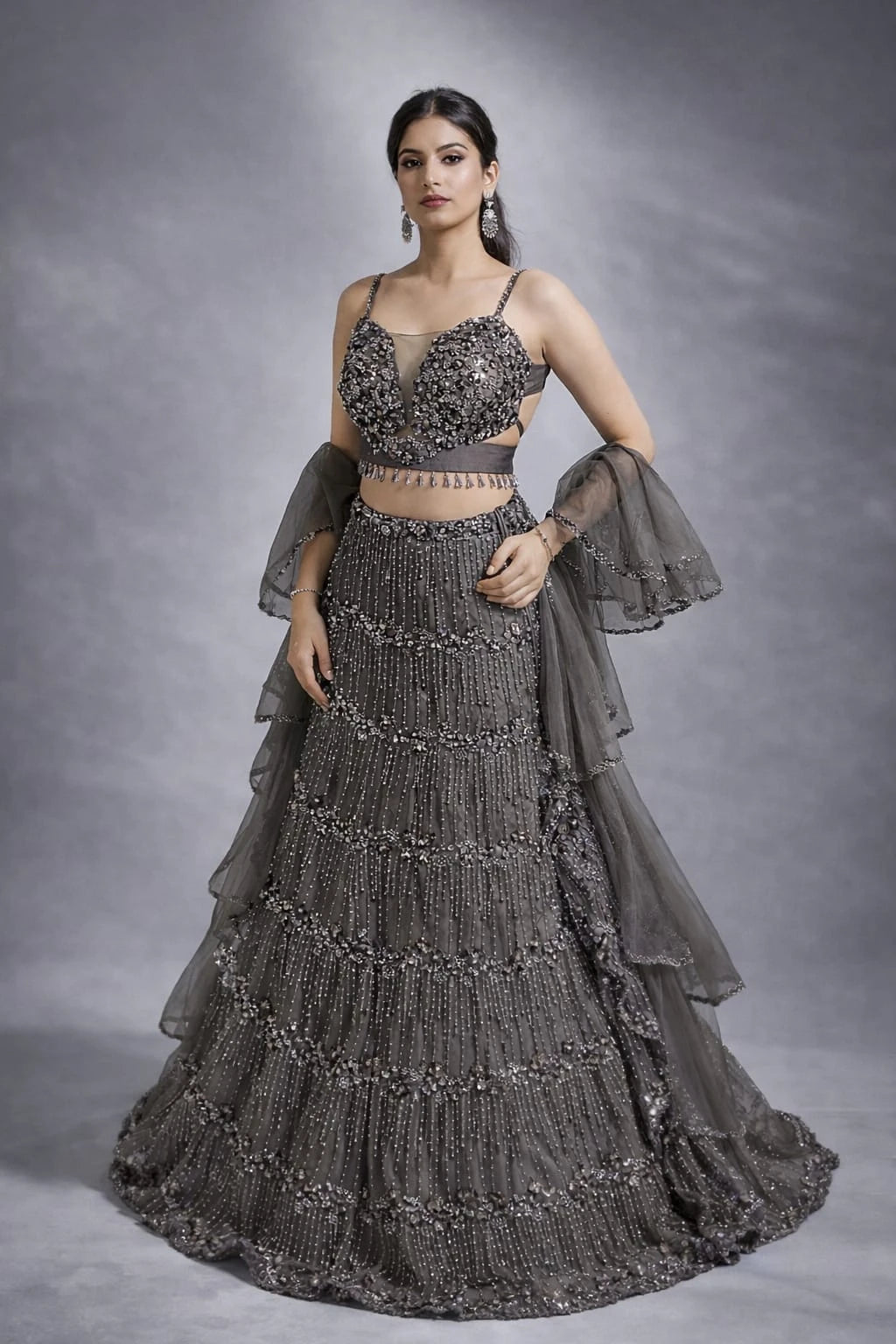 mocha lehenga set