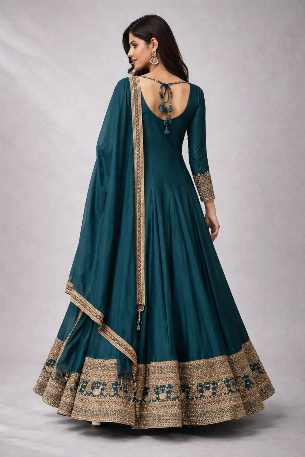 peacock  anarkali suit