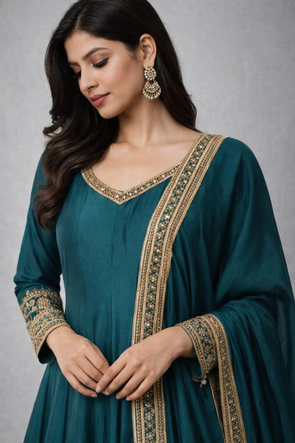 peacock  anarkali suit