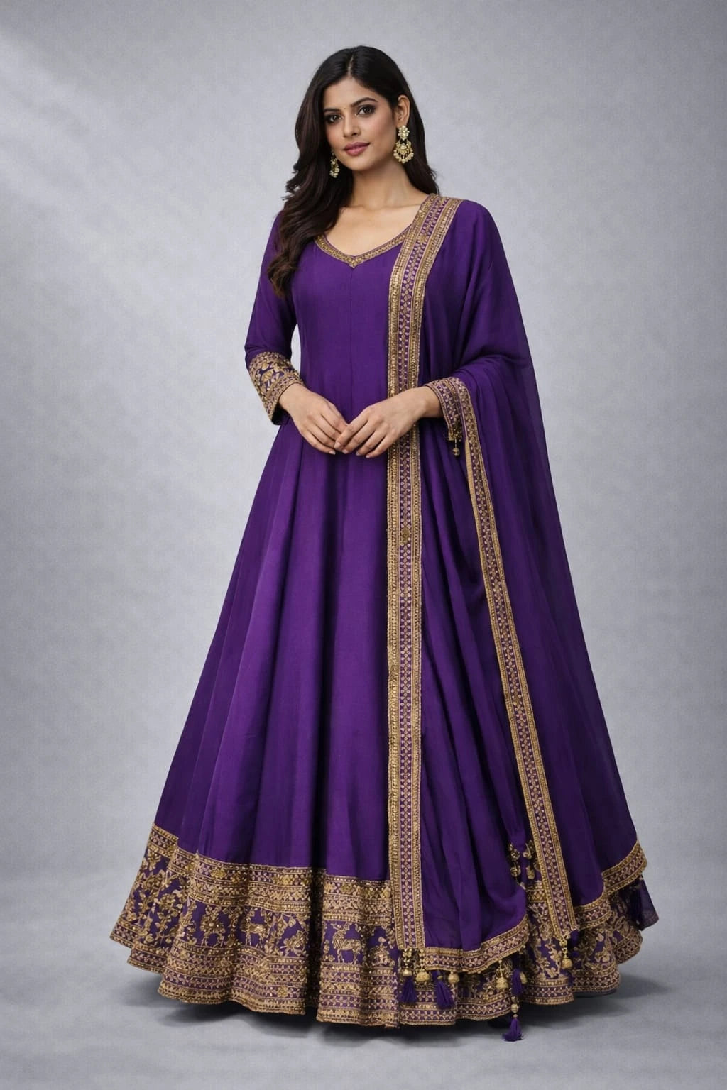  purple anarkali suit